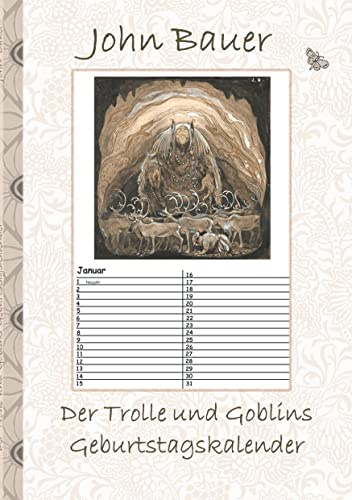 Der Trolle und Goblins Geburtstagskalender: Fantasy, Fee, Märchen, Saga, Sage, nordisch, Elfen, verzaubert, Zauber, Meerjungfrau, Einhorn, riese, ... Erwachsene, Geschenkbuch, Geschenk