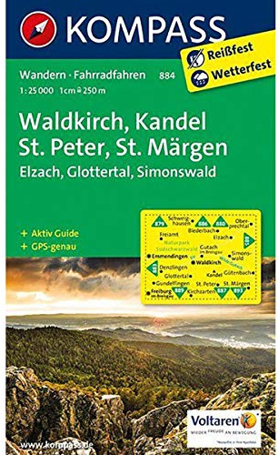 KOMPASS Wanderkarte Waldkirch, Kandel, St.Peter, St. Märgen: Wanderkarte mit Aktiv Guide und Radwegen. GPS-genau. 1:25000