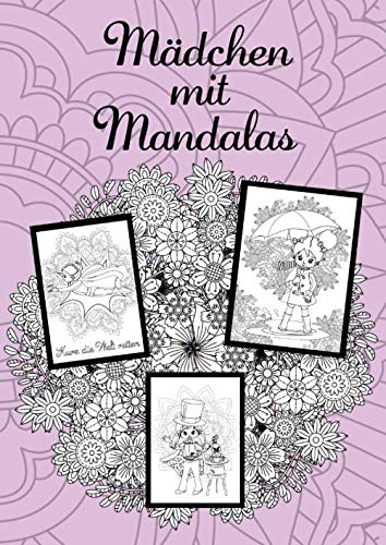 Mädchen mit Mandalas: Mandala-Malbuch & Beschäftigungsbuch für Mädchen im Grundschulalter. Für Ferien und Quarantäne. Heller Hintergrund. A4.