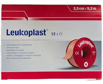 Leukoplast Pflaster, gewebt, Zinkoxid/Hautfarben, 920 x 2,5 cm, 12 Stück