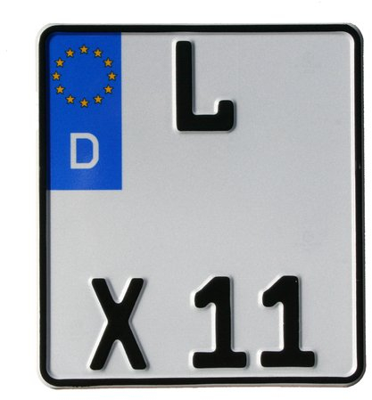 KFZ-Kennzeichen Motorrad Saison EU 180 x 200 mm, reflektierend, Motorradschild mit Wunschkennzeichen