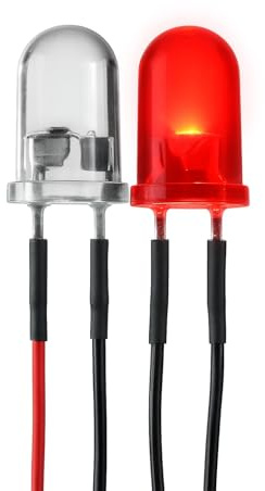 Lumetheus LED verkabelt 12 Volt 3mm Farbe rot 10 Stück verkabelte rote Leuchtdioden mit Kabel verlötet 12V Widerstand
