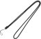 sourcing map Nylon Woven Lanyards, 18 Inches Round Neck String, 1 Pcs Thin Keychain Strap Lanyard for Keys Pen ID Camera Mobile Cell Phone Badges Holder Office, Black