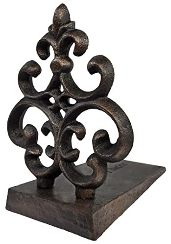 Lulu Decor Butée de porte fleur de lys en fonte avec finition noire antique, produit beau et utile, il suffit d'insérer la base plate sous votre porte. L'espace fonctionne très bien (LB15BK2)