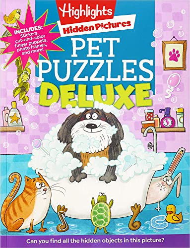 Pet Puzzles Deluxe: 600+ Hidden Objects to Find, Animal Stickers for Kids, Dogs, Cats, Pets and More (Highlights Hidden Pictures)