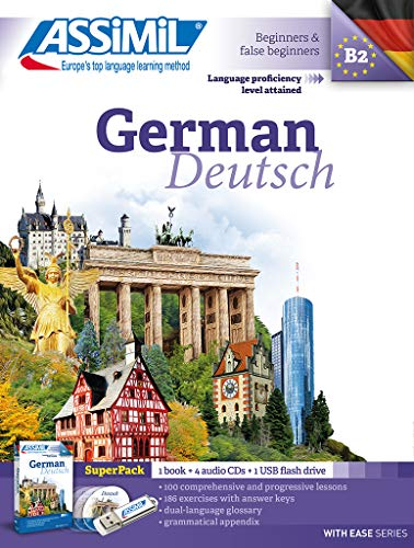 German Super Pack: German Approach to English: German with Ease - Pack: Book and 4 CDs plus USB stick