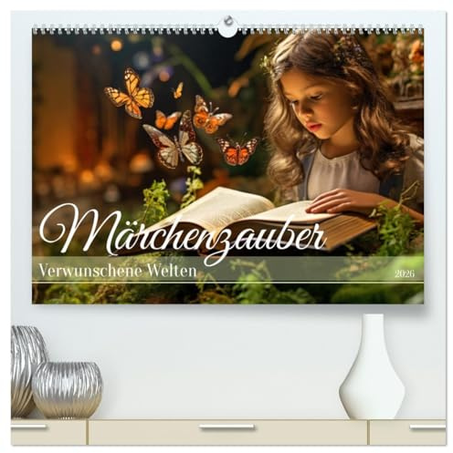 Märchenzauber - Verwunschene Welten (hochwertiger Premium Wandkalender 2026 DIN A2 quer), Kunstdruck in Hochglanz: Tauchen Sie in die verwunschenen Welten der Märchen ein. (CALVENDO Kunst)