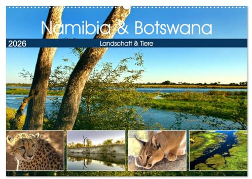 Namibia & Botswana (Wandkalender 2026 DIN A2 quer), CALVENDO Monatskalender: Namibia & Botswana/Tiere & Landschaften (CALVENDO Orte)