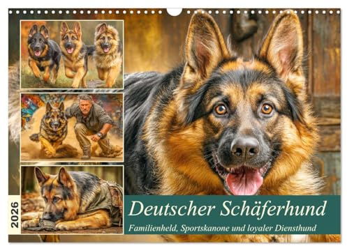 Deutscher Schäferhund. Familienheld, Sportskanone und loyaler Diensthund (Wandkalender 2026 DIN A3 quer), CALVENDO Monatskalender: Diese Bilder ... Begleiter brilliert (CALVENDO Tiere)