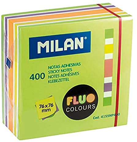 MILAN Block 400 Haftnotizen Fluo 76 x 76 mm
