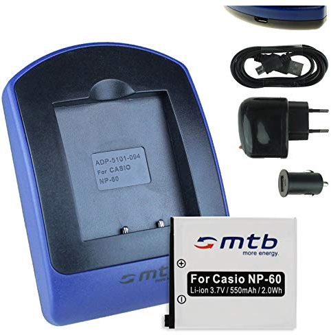 Batterie + Chargeur (USB/Auto/Secteur) NP-60 pour Casio Exilim EX-FS10 S10 S12 Z9 Z19 Z22 Z25...Voir liste