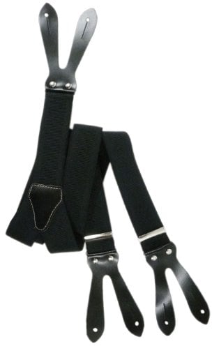 Olata Y Hosenträger zum Knöpfen | Unisex Hosenträger – 3,5 cm. Schwarz