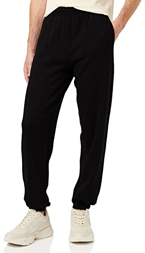 Fruit of the Loom Mens Open Hem Pants Joggers, Black, L UK