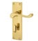 Victorian Scroll Bathroom Door Handles 150 x 40mm Polished Brass