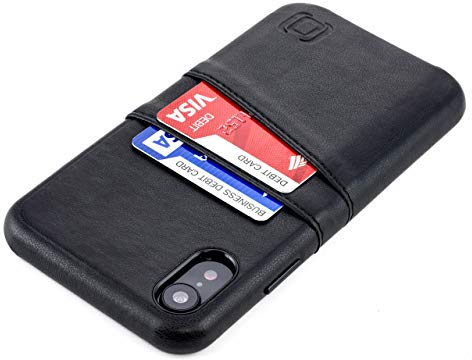 Dockem Wallet Case for iPhone XR Wallet Case: Built-in Metal Plate for Magnetic Mounting & 2 Credit Card Holder Slots (6.1 Exec M2, Synthetic Leather, Black)