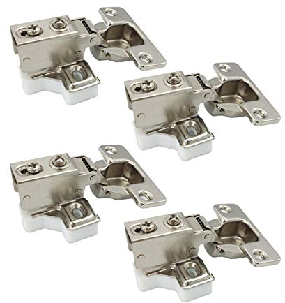 LIKERAINY 95 Grado Arremetida 35mm Mini Bisagra del Marco con Amortiguación para Puerta Bisagras Corta para Puertas de Empotrado Mueble Armario Juego de 4