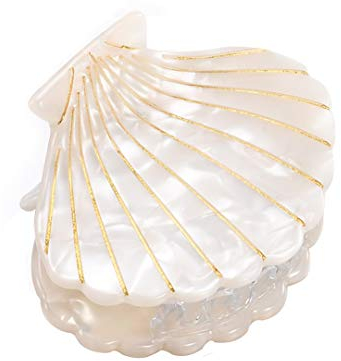 Haarklammer für Damen, Acetat, Muschel, modische Haarnadel, Zubehör für halbe Hochsteckfrisuren, Weiß