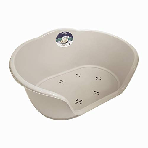 YöL Heavy Duty Plastic Waterproof Small Pet Dog Cat Puppy Bed Basket Light Grey