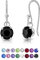 Orecchini Donna Neri - Orecchini Pendenti Argento 925 con Brillantino di Cristallo Nero - Orecchini Pendenti Donna Argento 925 - Orecchini Punto Luce Nero - Orecchini Neri Pendenti