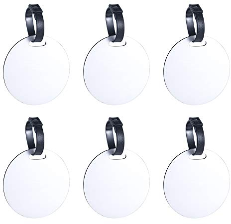 Sublimation Blank Gepäckanhänger mit Gurt, Weiß Blank MDF Gepäckanhänger Sublimation Namensausweis Perfekt um schnell Gepäck Koffer zu erkennen 6 Stück