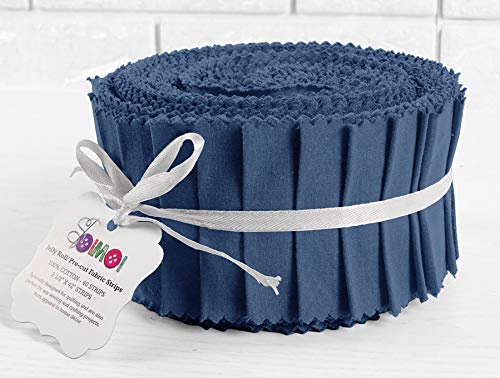 Soimoi 40 Stuck Feste Blau Vorgeschnittene Baumwoll-Stoffstreifen Zum Quilten Von Bastelstreifen 2.5 Zoll Gelee-Rolle