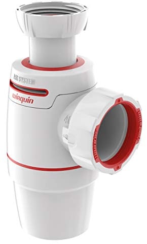 Wirquin 30722160 Siphon de lavabo Néo Air entrée 1/4 & sortie Ø40 zéro fuite, blanc