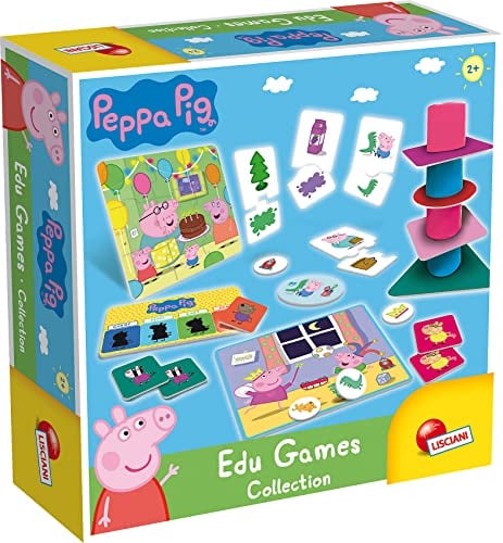 Lisciani - PEPPA PIG - Sammlung von 10 Lernspiele ab 2 Jahren - Farben, Formen, Puzzle, Zahlen, Memory, Suchen & Finden - Kinderspielzeug ab 2 Jahren - Peppa Pig Lizenzprodukt