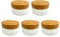 Wachsmann | Hochwertige Glastiegel mit Bambusdeckel | Für nachhaltige DIY-Naturkosmetik | Mit Geschenk-Verpackung | Reise Behälter für Salben & Lotionen | 100ml | 5 Stk.