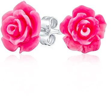Orecchini A Perno In Argento Placcato Rosa Intagliati In 3D Con Delicati Fiori Di Rosa Rosa Romantici Per Donne Adolescenti Per La Madre