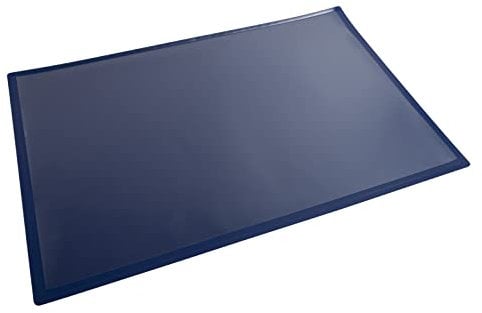 Exacompta 29782E Schreibunterlage Kreacover aus extra starkem Karton, Vorder- und Rückseite aus PVC, perfekt für Büro und Homeoffice, Format 37,5 x 57,5 cm, blau