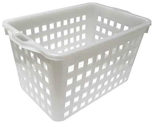 Erre4M Cesta pane, Ceste forate rettangolari in plastica per pane da cm 53x36x34(h), cassa traforata in plastica