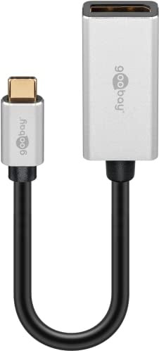 goobay 60195 USB C auf DisplayPort Adapter 4K 120 Hz, kompakter DP-Adapter aus Aluminium, kompatibel mit MacBook, MacBook Pro/Air, iPad Pro und mehr