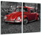 Herdabdeckplatte Schneidebrett Spritzschutz Sicherheitsglas Gehärtetes Glas Bild 30x52x2 - Rotes Auto