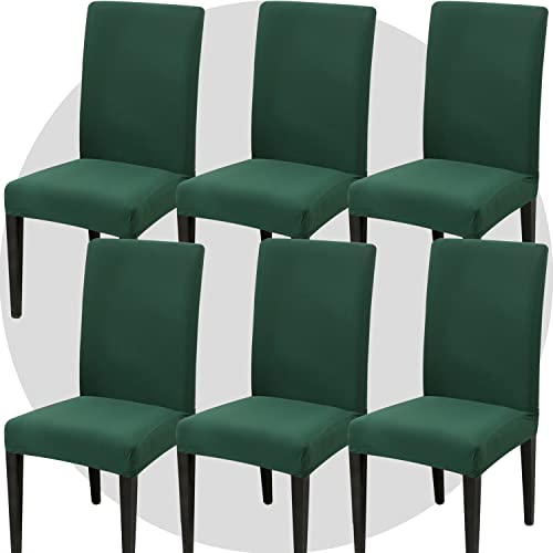 ZHILING Stuhlhussen Bezüge Set von 6 Super Fit Stretch abnehmbare waschbare Esszimmerstuhl Protector Cover Sitzbezug für Hotel, Esszimmer, Zeremonie, Bankett Hochzeitsfeier(Grün)
