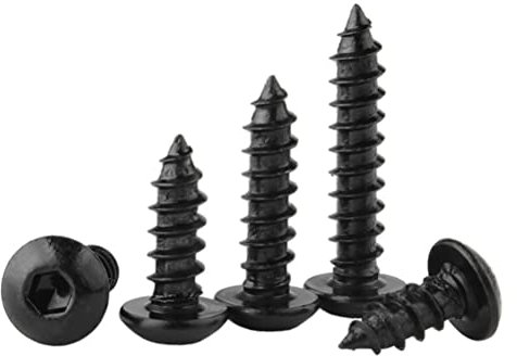 FEEIMOL Tornillos Autorroscantes de Cabeza Allen Tornillos para Madera de Cabeza Redonda M4x12mm (50 pcs)