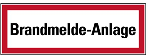Aufkleber Hinweis „Brandmelde-Anlage“ Brandschutz Schild Folie selbstklebend ähnl. DIN 4066 | 21x7,4cm Made in Germany