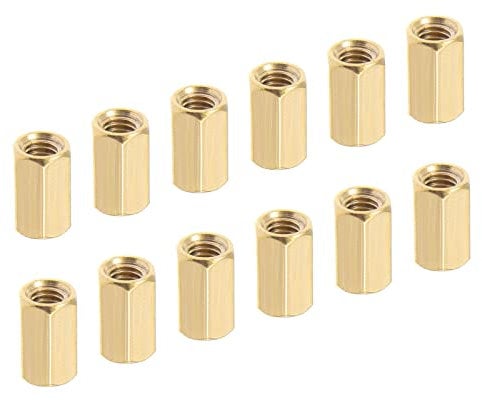 YOKIVE 15 Pcs M4 Spacers, Brass Hex PCB Standoffs Nuts, Keep Height Consistent, Great for Motherboard, Circuit Board, Electronics (Gold Tone, 10mm)