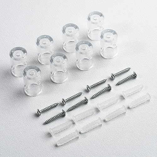 smartect Support Mural et plafonnier pour Câbles [8 pièces, Transparent] Fixation au Plafond avec vis et chevilles, Support de Câble en saillie pour vos projets DIY