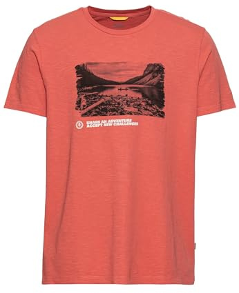 camel active Herren T-Shirt mit Print | Shirt mit Rundhalsausschnitt aus nachhaltigem Organic Cotton schnelltrocknend im Regular Fit