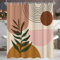Lerores Duschvorhang 240x200cm Sonne Blätter, Beschwerter Saum Antischimmel Textil, Wasserabweisend, Waschbar Polyester Stoff Badevorhänge mit 16 Ösen und Duschvorhangringe für Badezimmer, Badewanne
