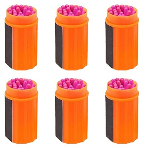 BOJOUL Partidos de camping, resistente al viento, impermeable, partidos largos, kit de cerillas de emergencia, supervivencia al aire libre a prueba de humedad (6 juegos (120 piezas))