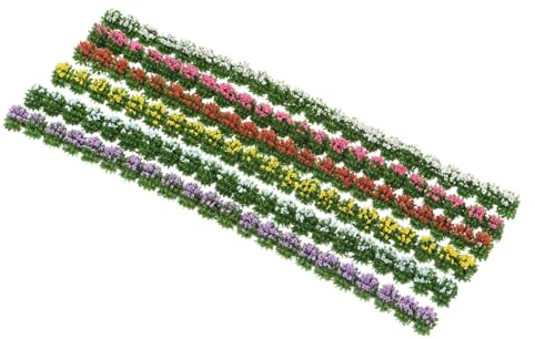 PATIKIL 7.9 Miniatur Strauch Streifen 1 Set/6Stk Statische Blume Strauch Pflanzengruppen Künstliche Busch Modell für Basteln Gebäude Modell Eisenbahn Zug Garten Landschaft Mehrfarbig