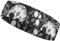 Elastisches Stirnband Herren und Damen, Schwarze komplexe Totenkopf-Schweißbänder für Laufen, Fitness, Tennis, Basketball, Yoga und mehr (1 Packung)