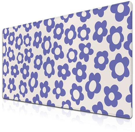 Samgula Grand tapis de souris de jeu violet pour femme - Décoration de bureau - Base en caoutchouc antidérapante - 35,4 x 40 cm - Pour travail/jeux/bureau/maison - Fleurs