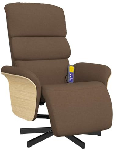 vidaXL Massagesessel mit Fußteil Braun Stoff