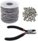 Begino Kugelkette aus Metall, 2,4 mm, langlebige Kugelkette aus Edelstahl, Spule mit 50 Verbindungsstücken und Zangen, für Schmuckherstellung, Halskette, Schlüsselanhänger, Erkennungsmarke,