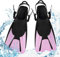 mizikuu Schnorchelflossen, Verstellbare Tauchflossen Kurze Gr.39-43 mit Tasche zum Umhängen Schwimmflossen Kinder Taucherflossen Erwachsene Leichte Reiseflossen zum Schwimmen Schnorcheln, Rosa