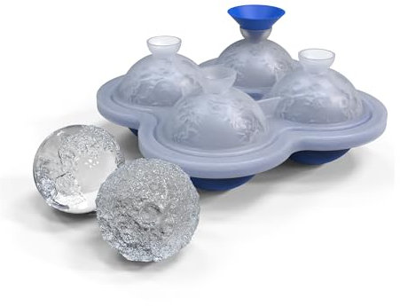 Winkee - Erde und Mond Eiswürfelform I Wiederverwendbare Silikonform für Eiswürfel I Für Cocktails und Getränke I Geschenk für Astronomie-Fans
