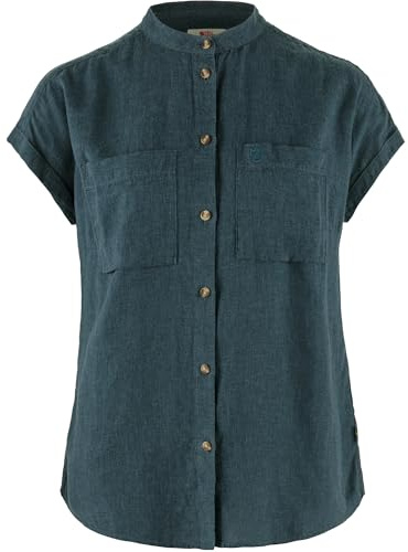Fjällräven Damen Övik Hemp SS Hemd, Mountain Blue, M
