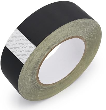 GENNEL Ruban adhésif isolant électrique en tissu acétate pour ordinateur portable, moteur, faisceau, transformateur, scène, guitare, réparation de livres - Noir - 50 mm x 30,5 m